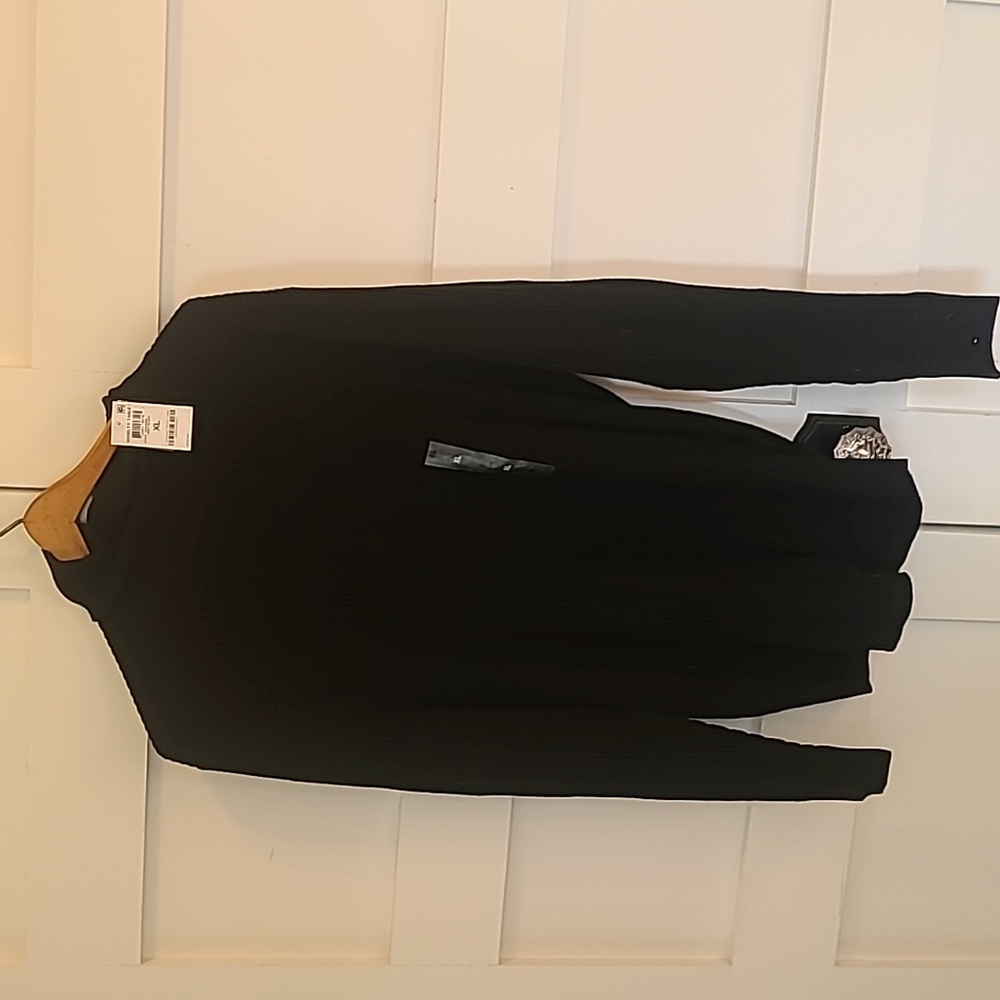 Mens XL black turtle neck ribbed knit International concepts